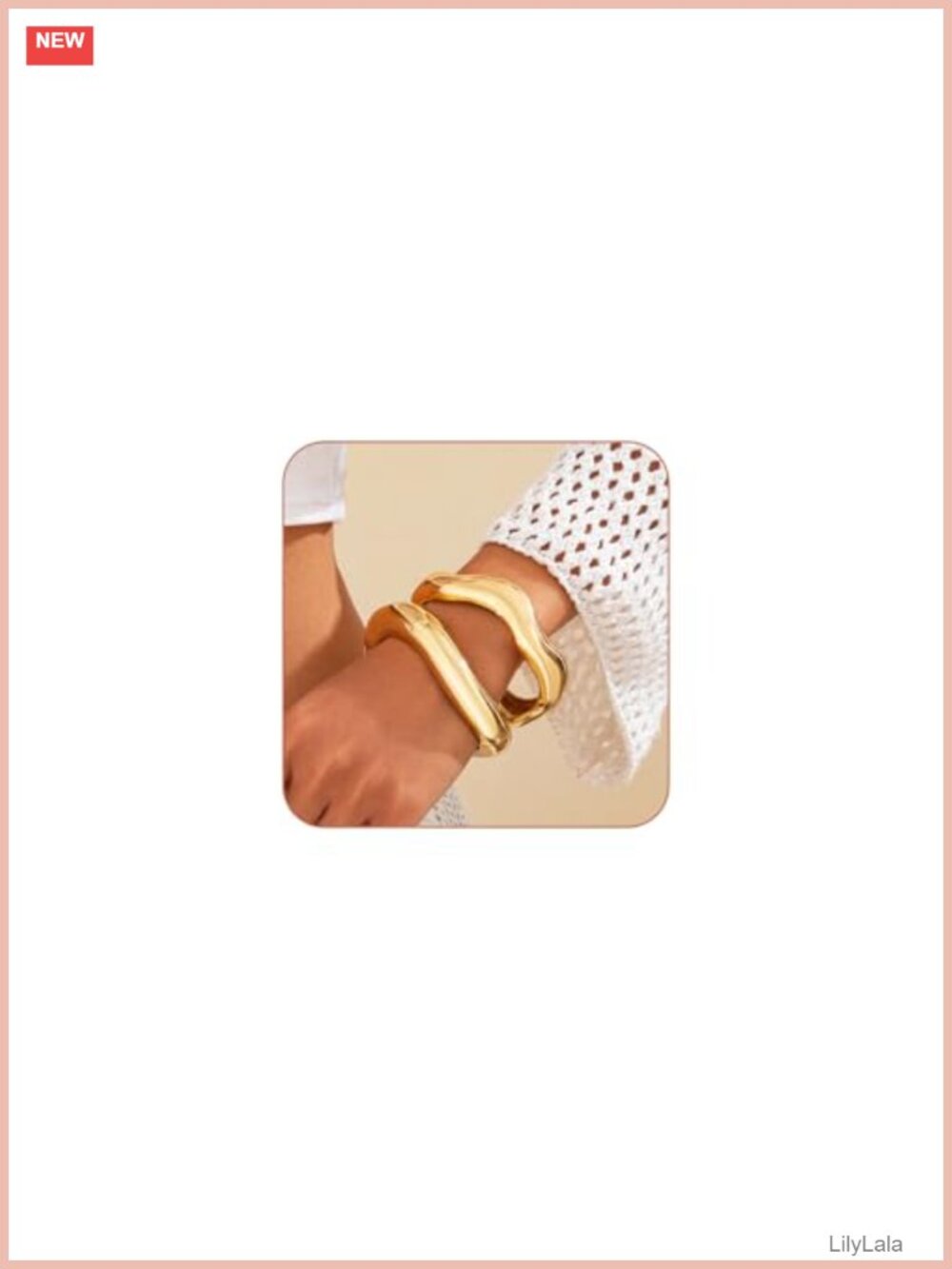 Chunky Gold Wide Cuff Bangle Bracelet Hinged Open Irregular Minimalist Metal